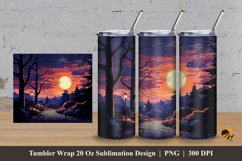 Evening Clouds Tumbler Wrap Sublimation Design 3 Product Image 1