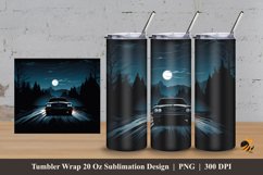 Dark Car Tumbler Wrap Sublimation Design 3 Product Image 1