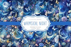 Whimsical Night 12 Digital Papers Product Image 1