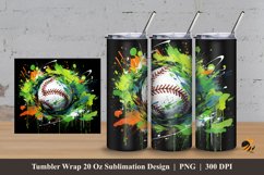 Graffiti Baseball Tumbler Wrap Sublimation Design 3 Product Image 1