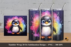 Fantasy Penguin Tumbler Wrap Sublimation Design 3 Product Image 1