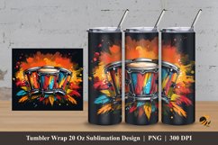 Bongo Drumb Tumbler Wrap Sublimation Design 3 Product Image 1