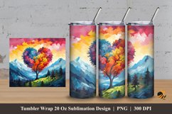 Tree Love Tumbler Wrap Sublimation Design 3 Product Image 1