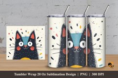 Scandinavian Cat Tumbler Wrap Sublimation Design 3 Product Image 1