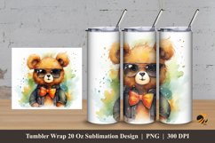 Baby Bear Tumbler Wrap Sublimation Design 3 Product Image 1