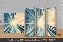Retro Blue Rays Tumbler Wrap Sublimation Design 3 Product Image 1