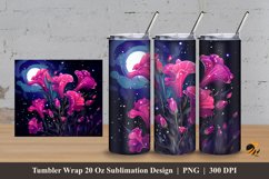 Starry Flower Tumbler Wrap Sublimation Design 3 Product Image 1