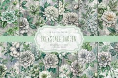 Greyscale Garden 12 Digital Papers Product Image 1