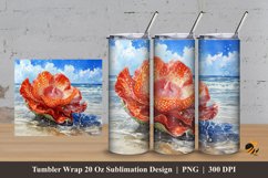 Aesthetic Flower Tumbler Wrap Sublimation Design 3 Product Image 1