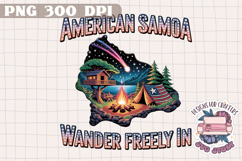 USA STATE America Summer Camping PNG Watercolor Design Sign Product Image 1
