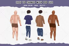 Family clipart with separated skin, Family illustration PNG Product Image 3