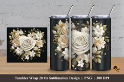 Love Flower Bouquet Tumbler Wrap Sublimation Design 3 Product Image 1