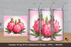 Lovely Dragon Fruit Tumbler Wrap Sublimation Design 3 Product Image 1