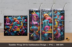Tech Graffiti Tumbler Wrap Sublimation Design 3 Product Image 1