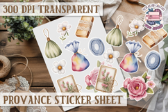 Cozy sticker sheet Flowers Scrapbook PNG Provence Product Image 1
