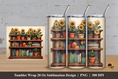 Library Tumbler Wrap Sublimation Design 3 Product Image 1