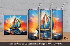 Colorful Sail Tumbler Wrap Sublimation Design 3 Product Image 1