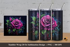 Acrylic Rose Tumbler Wrap Sublimation Design 3 Product Image 1
