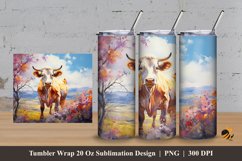 Cow Park Tumbler Wrap Sublimation Design 3 Product Image 1