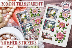 Summer sticker sheet Beach Scrapbook PNG Flowers Vibe Product Image 1