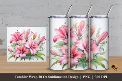 Blooming Flowers Tumbler Wrap Sublimation Design 3 Product Image 1