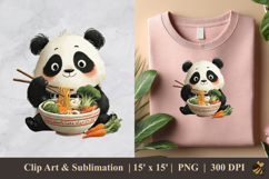 Cute Panda Eating DTF Sublimation Clipart Design 3 Product Image 1