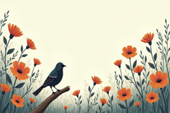 Orange Flowers Background Wallpaper Product Image 1