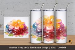 Flower Jelly Tumbler Wrap Sublimation Design 3 Product Image 1