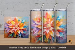 Flowers Wonderful Tumbler Wrap Sublimation Design 3 Product Image 1