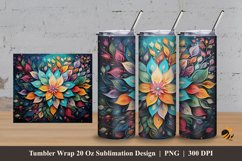 Floral Splendor Tumbler Wrap Sublimation Design 3 Product Image 1