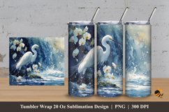 Stork Nature Tumbler Wrap Sublimation Design 3 Product Image 1