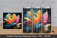 Leaf Colorful Tumbler Wrap Sublimation Design 3 Product Image 1