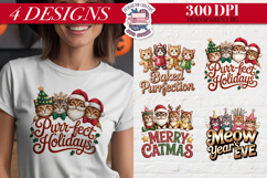 Christmas Cat Funny Quote Clipart PNG Sublimation 4 Design Product Image 1
