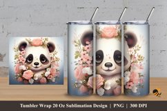 Panda Tumbler Wrap Sublimation Design 3 Product Image 1