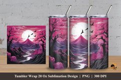 3D Mountain Tumbler Wrap Sublimation Design 3 Product Image 1
