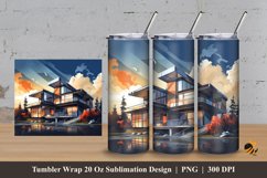 Modern House Tumbler Wrap Sublimation Design 3 Product Image 1