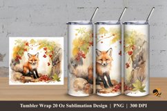 Wolf Painting Tumbler Wrap Sublimation Design 3 Product Image 1