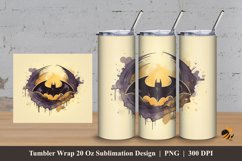 Bat Art Tumbler Wrap Sublimation Design 3 Product Image 1