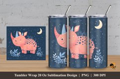 Cute Rhino Tumbler Wrap Sublimation Design 3 Product Image 1