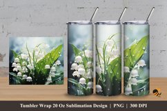Lily Valley Tumbler Wrap Sublimation Design 3 Product Image 1
