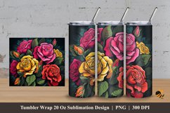 Roses Pop Art Tumbler Wrap Sublimation Design 3 Product Image 1