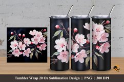 Cute Sakura Tumbler Wrap Sublimation Design 3 Product Image 1