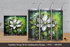 Painting Floral Tumbler Wrap Sublimation Design 3 Product Image 1