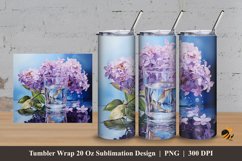 Glass Water Tumbler Wrap Sublimation Design 3 Product Image 1