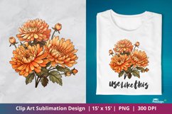 Lovely Chrysanthemum Flower Clip Art Sublimation 3 Product Image 1