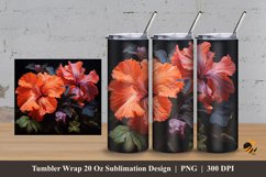 Hibiscus Garden Tumbler Wrap Sublimation Design 3 Product Image 1