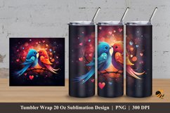 Lovely Cute Bird Tumbler Wrap Sublimation Design 3 Product Image 1