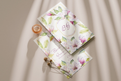 Magnolia flowers watercolor clipart set Product Image 5