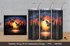 Butterfly Wildlife Tumbler Wrap Sublimation Design 3 Product Image 1