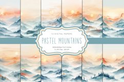 Pastel Mountains 12 Digital Papers Product Image 1
